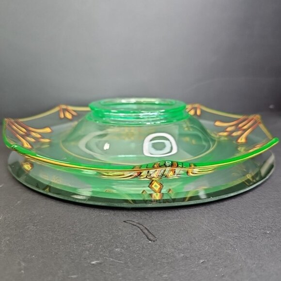 Uranium Collectibe Hand Painted Glass Bowl Depression Glass Geiger Test Amazing! - Picture 10 of 16